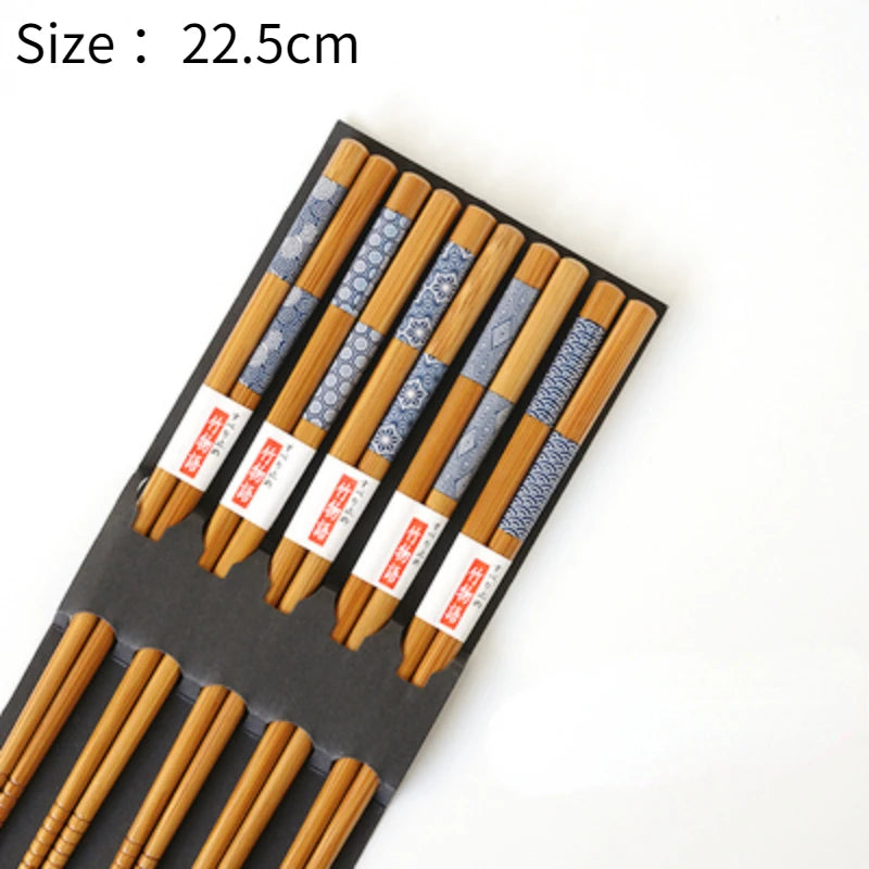 5Pair Reusable Japanese Chopsticks for Sushi Non-Slip Food Sticks Chop Sticks Chinese Chopsticks Tableware Gift Kitchen Tools