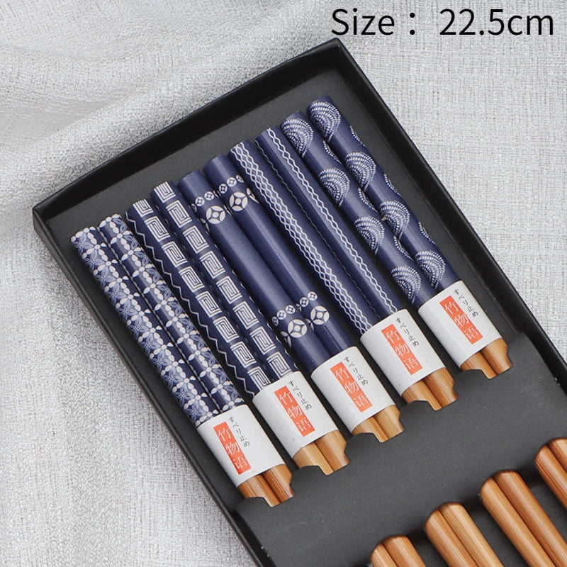 5Pair Reusable Japanese Chopsticks for Sushi Non-Slip Food Sticks Chop Sticks Chinese Chopsticks Tableware Gift Kitchen Tools