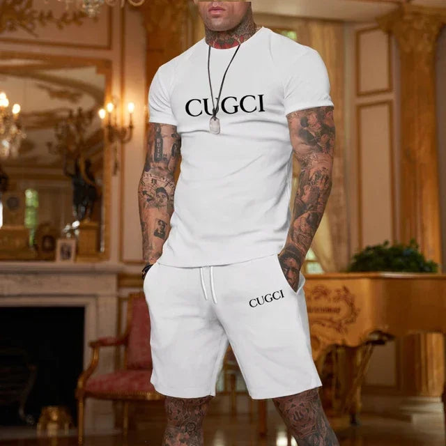 2025 Summer T-shirt, shorts men's casual sports set, fashionable short sleeved casual shopping trend clothing essential for trav