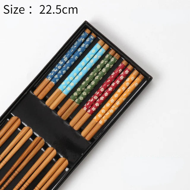5Pair Reusable Japanese Chopsticks for Sushi Non-Slip Food Sticks Chop Sticks Chinese Chopsticks Tableware Gift Kitchen Tools