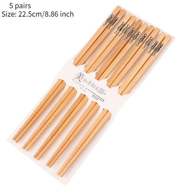 5Pair Reusable Japanese Chopsticks for Sushi Non-Slip Food Sticks Chop Sticks Chinese Chopsticks Tableware Gift Kitchen Tools