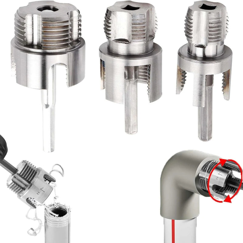 2PCS Heavy-Duty PVC/Plastic Pipe Threading Tool Kit 1/2" 3/4" 1" Male & Female Threads for PVC PPR MPP Pipes