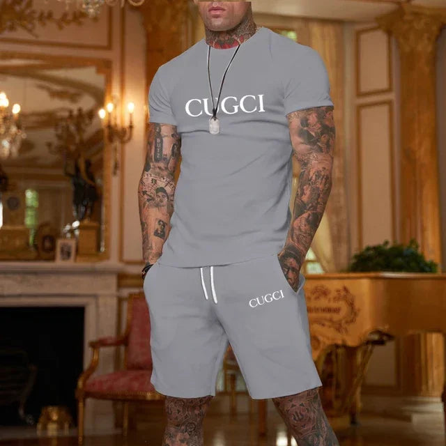 2025 Summer T-shirt, shorts men's casual sports set, fashionable short sleeved casual shopping trend clothing essential for trav