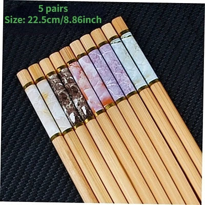5Pair Reusable Japanese Chopsticks for Sushi Non-Slip Food Sticks Chop Sticks Chinese Chopsticks Tableware Gift Kitchen Tools