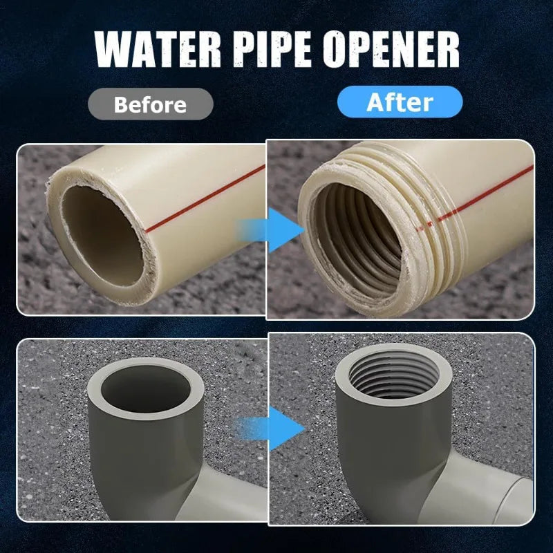 2PCS Heavy-Duty PVC/Plastic Pipe Threading Tool Kit 1/2" 3/4" 1" Male & Female Threads for PVC PPR MPP Pipes