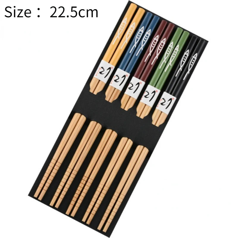 5Pair Reusable Japanese Chopsticks for Sushi Non-Slip Food Sticks Chop Sticks Chinese Chopsticks Tableware Gift Kitchen Tools
