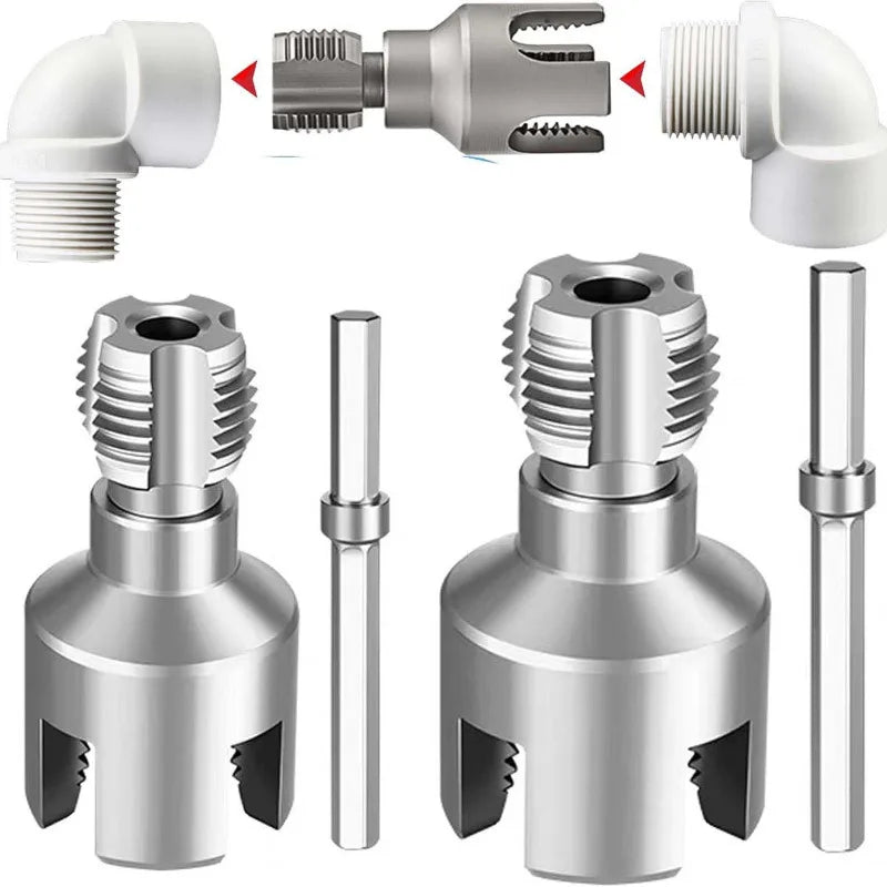 2PCS Heavy-Duty PVC/Plastic Pipe Threading Tool Kit 1/2" 3/4" 1" Male & Female Threads for PVC PPR MPP Pipes