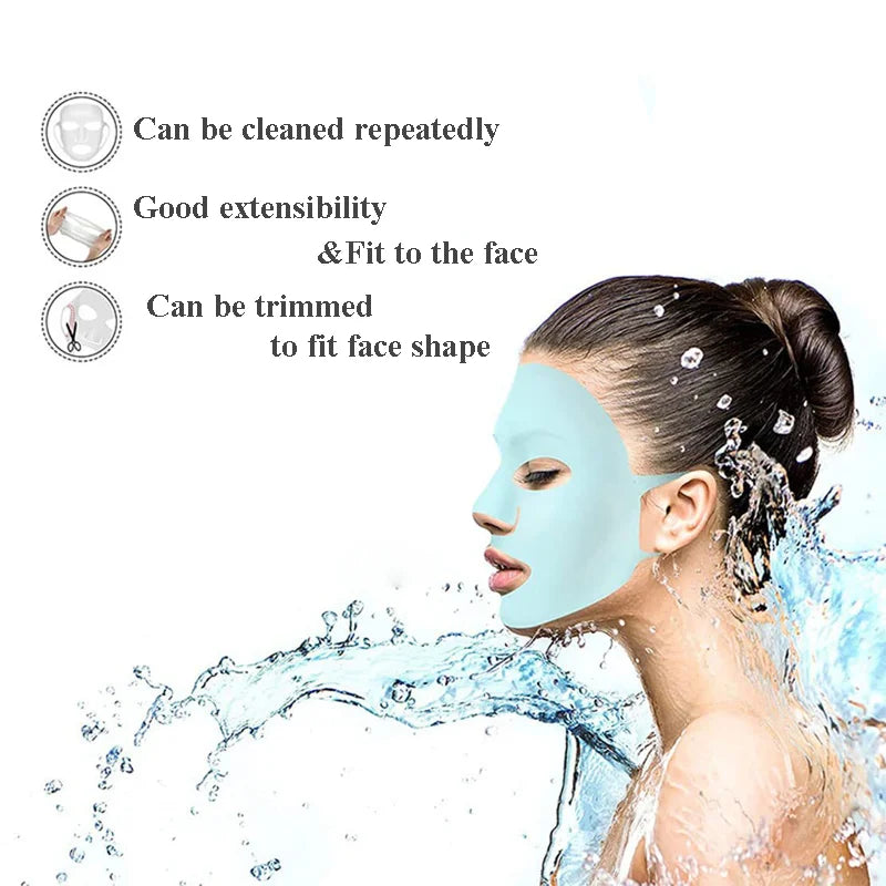 1pc Reusable Silicone Face Mask Moisturising Beauty Face Mask Cover Skin Care Reusable Silicone Face Mask Holder for Masks