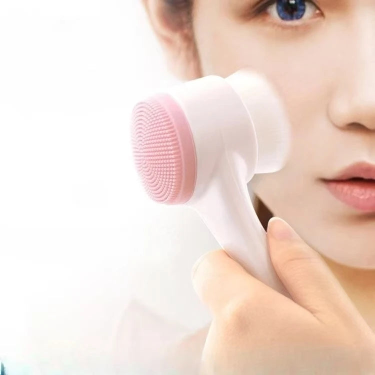 3D Silicone Face Cleansing Brush Manual Cleanser Facial Cleansing Instrument Soft Brush Dual-Sided Massager