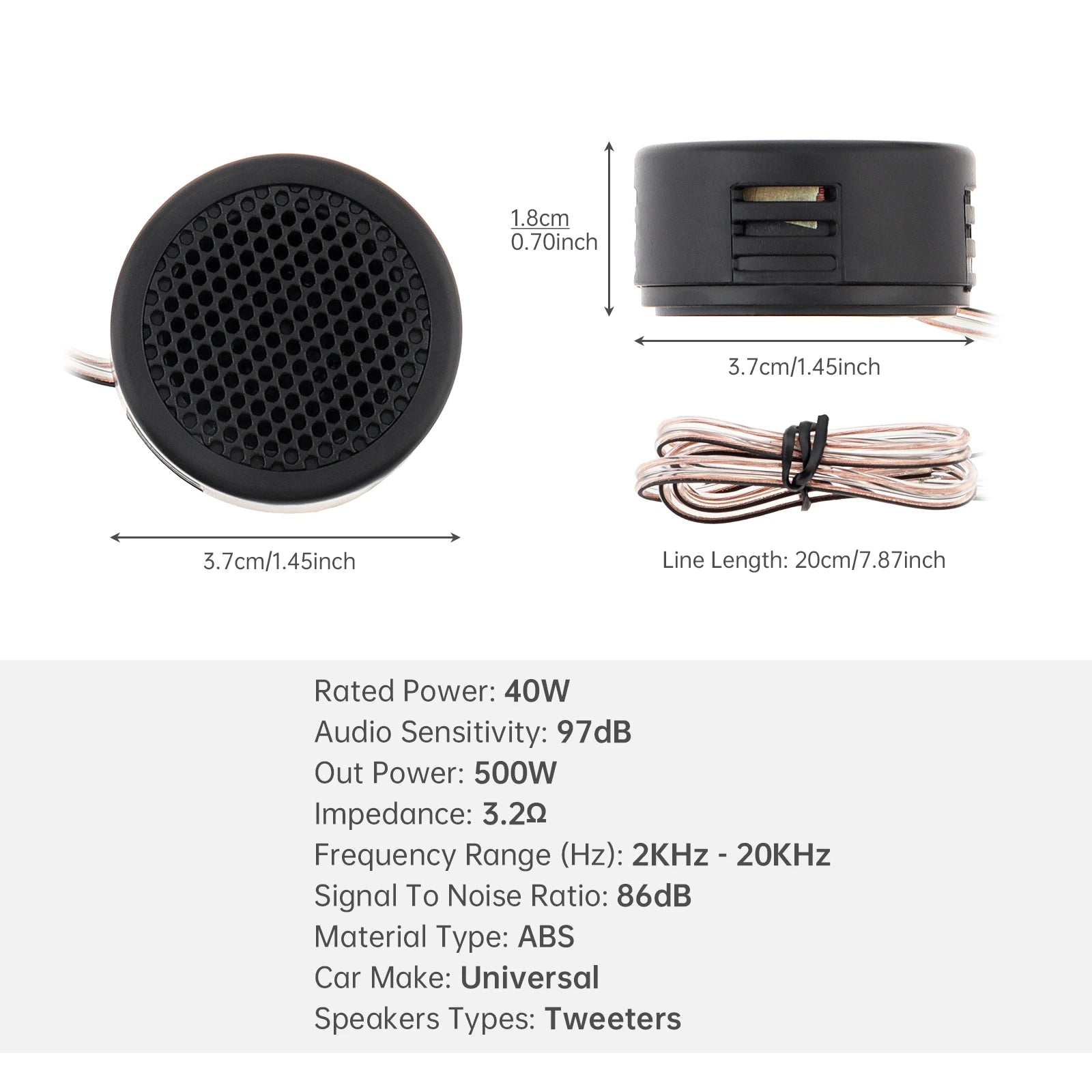 4pcs 500W High Efficiency Mini Dome Tweeter High Frequency Car Audio System Speakers