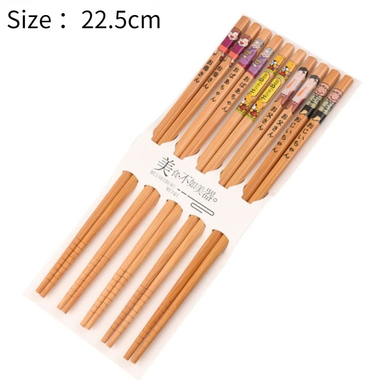 5Pair Reusable Japanese Chopsticks for Sushi Non-Slip Food Sticks Chop Sticks Chinese Chopsticks Tableware Gift Kitchen Tools