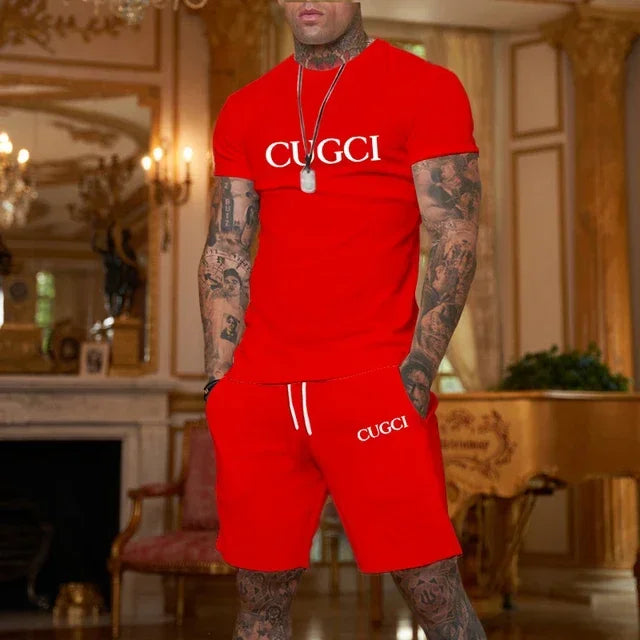 2025 Summer T-shirt, shorts men's casual sports set, fashionable short sleeved casual shopping trend clothing essential for trav