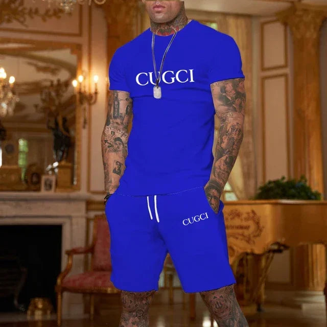 2025 Summer T-shirt, shorts men's casual sports set, fashionable short sleeved casual shopping trend clothing essential for trav